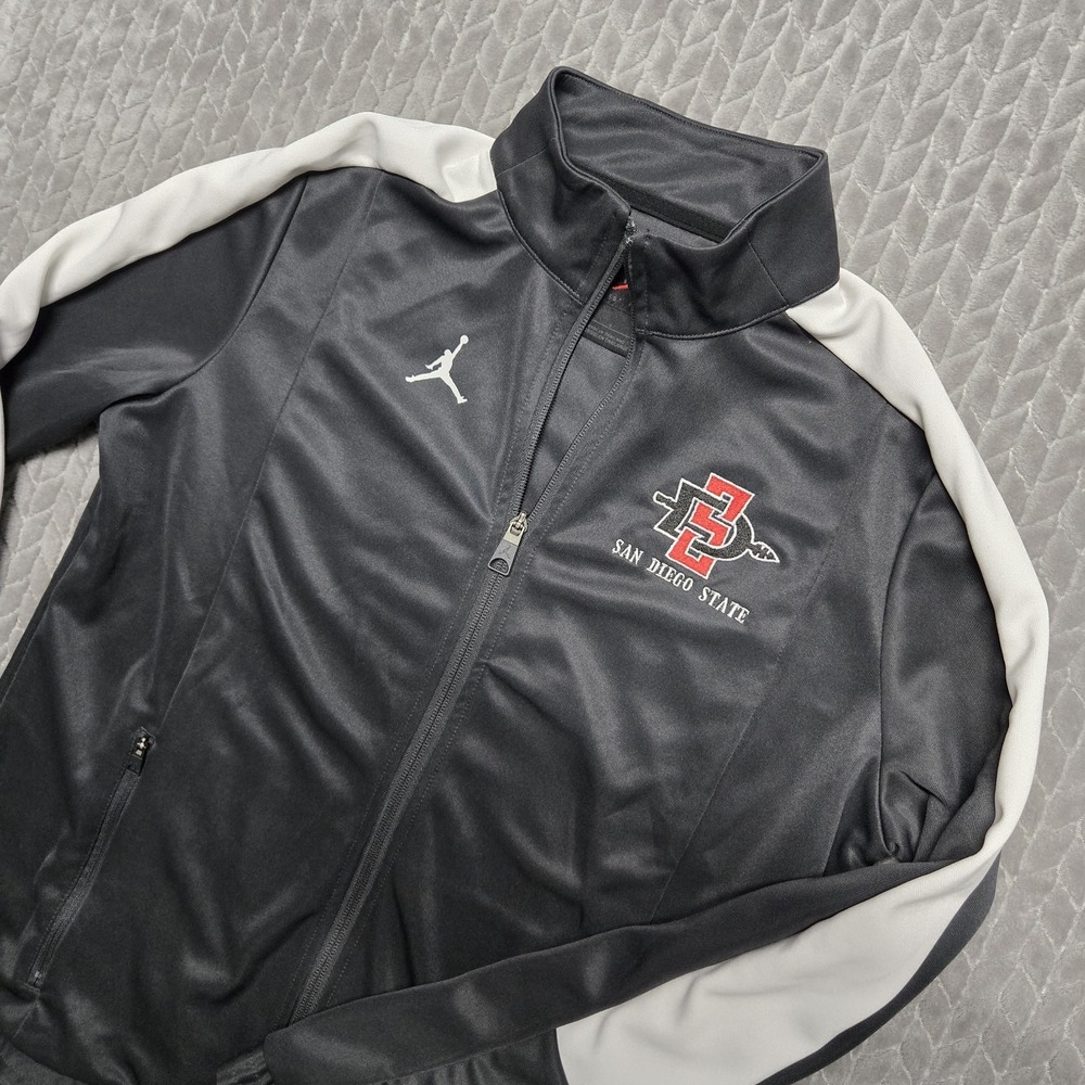 SDSU Aztecs Air Jordan Full-Zip Jacket Basketball Gray White Womens Large CN5364